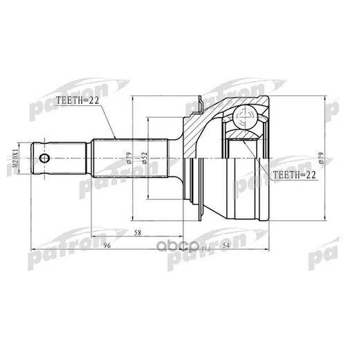  22X52X22 DAEWOO CIELO [KLETN] 1,5 94-98 PATRON PCV1923 PCV1923