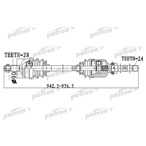   28X942.5X58X24 CITROEN: XM 89-94, XM BREAK 89-94, XM BREAK 94-00, XM ESTATE 89-94, XM ESTATE 94-00, PEUGEOT: 605 89-99 PDS0050