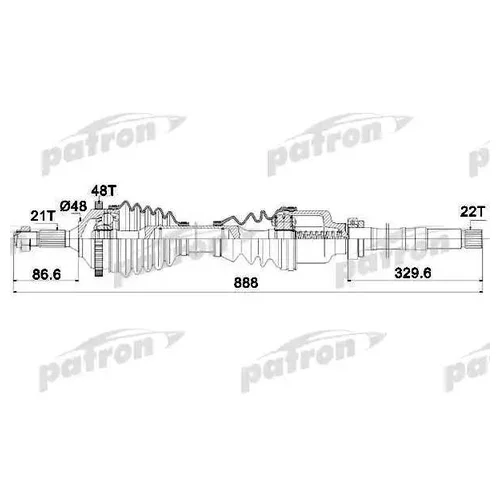   21X886X48 PEUGEOT: 206  98- PDS0091