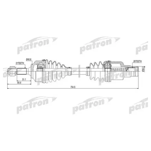   21X754X48.5X26 CITROEN: C2 03-, C3 02-, C3 PLURIEL 03- PDS0131