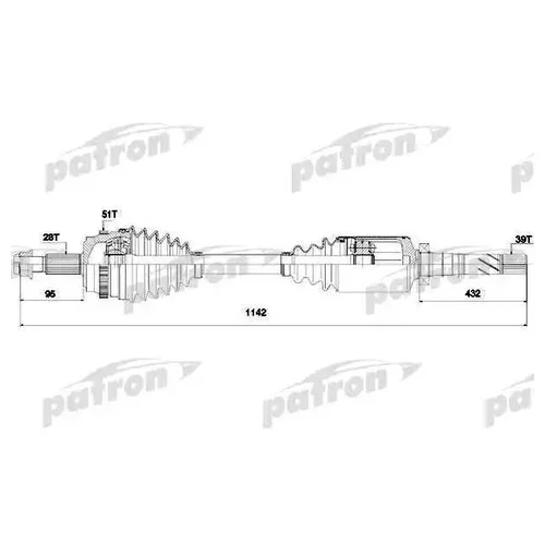   28X1144X65X39 ABS: 51T OPEL: MOVANO COMBI 01-, MOVANO C   01-, MOVANO  01-, RENAULT: MASTER III  03- PDS0138