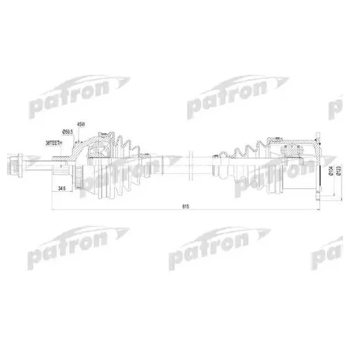    38X613X59.5 ABS: 45T AUDI: A4 00-04, A4 AVANT 01-04, A4  02- PDS0186