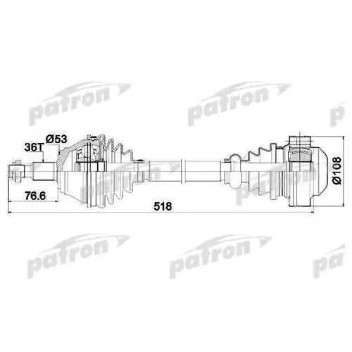    36X520X53 SEAT: LEON 99-, TOLEDO II 99-06, SKODA: OCTAVIA 96-, OCTAVIA COMBI 98-, VW: BORA 98-05, BORA  99-05, GOLF IV 97-05 PDS0189