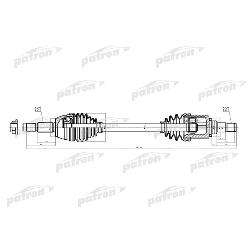    25X606X53,3X22 FORD: FIESTA V 01-, FUSION 02- PDS0221