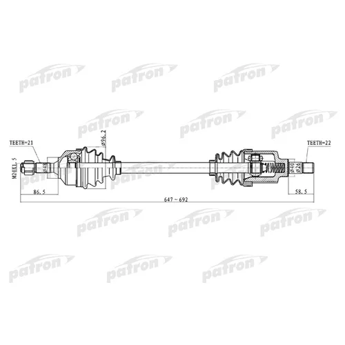    21X647X48X22 PEUGEOT: 207 06-, 207 SW 07- PDS0228