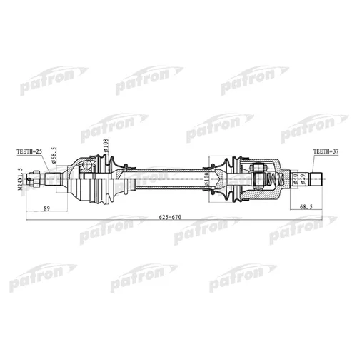    25X625X58,5X37 CITROEN: C5 04-, C5 BREAK 04- PDS0233