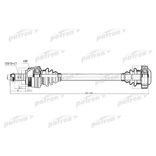   27X622X64 ABS: 48T BMW: 3 98-05 , 3 COMPACT 01-05 , 3 TOURING 99-05 , 3  00- , 3  99- PDS0249