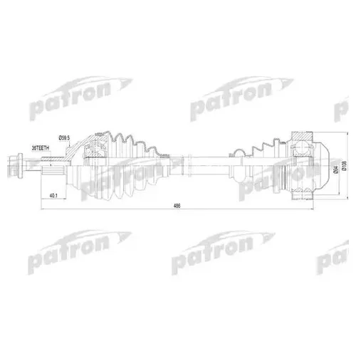    36X491X59.5 AUDI: A3 03-  SEAT: LEON 05-, TOLEDO 04-  SKODA: OCTAVIA 04-, SUPERB 08-  VW: GOLF V/VL 07-, PASSAT 05-, TOURAN 03- PDS0252