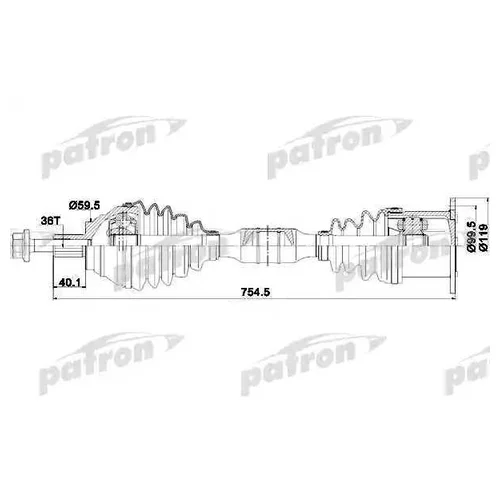    36X754,5X59,5 VW JETTA 05- PDS0254