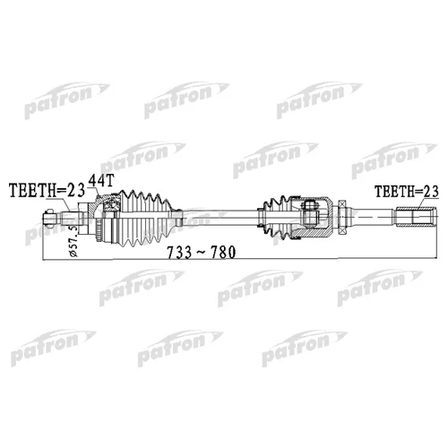    23X734X57,5X23 ABS: 44T RENAULT: CLIO II 2.0 16V SPORT 98- PDS0263