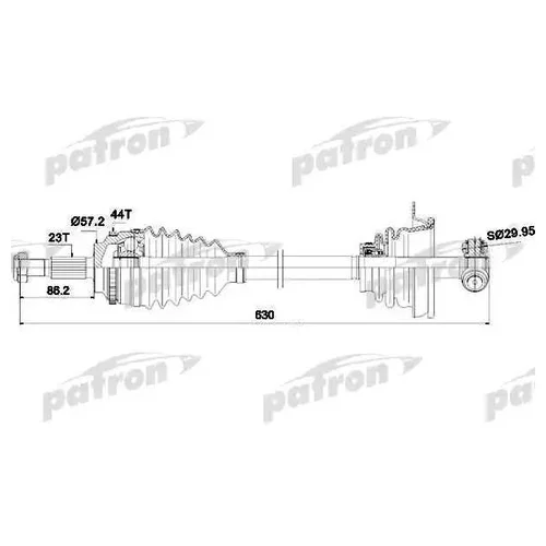    23X630X57.5 ABS: 44T RENAULT: CLIO II 1.5DCI 98-, CLIO II  1.5DCI 98-, KANGOO 1.2/1.2 16V/1.4/1.5DCI/1.9DTI/D 55 1.9 97-, KANGOO PDS0265