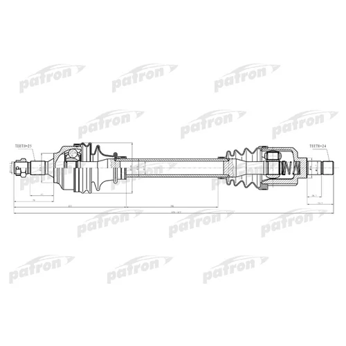    25X616X58,5X24 CITROEN: BERLINGO 1.6/1.6HDI 08-  PEUGEOT: PARTNER TEPEE 1.6/1.6HDI 08- PDS0282