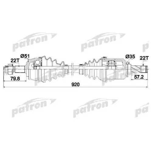    22X920X51X22 OPEL CORSA D 1.2 / 1.4 06- PDS0284