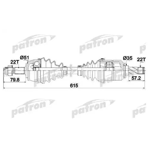    22X615X51X22 OPEL CORSA D 1.0 / 1.2 / 1.4 06- PDS0285