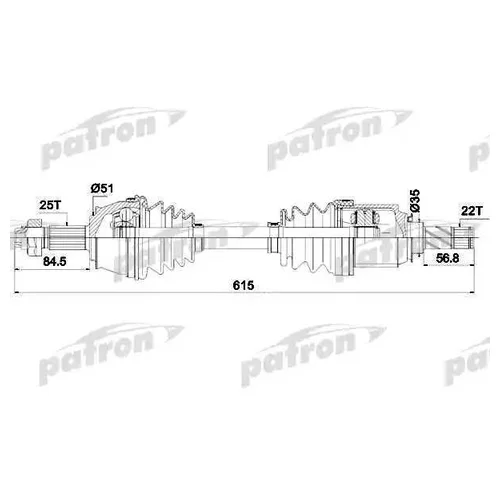    25X616X51X22 OPEL: CORSA D 1.3CDTI (55KW) 06- PDS0288