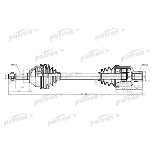   27x579x56.5x35 FORD MONDEO  III (B4Y), MONDEO  III (BWY), MONDEO  III (B5Y) 00-07 PDS0309 Patron