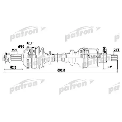   27X648X61X24 CITROEN: EVASION 94-02, JUMPY 95-, JUMPY  95-, FIAT: SCUDO COMBINATO 96-, SCUDO  96-, ULYSSE 94-02, PEUGEOT: 806 94-02 PDS0335