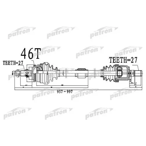     27X957X60X27 ABS:46T HYUNDAI ELANTRA [A5] 1,6 11- I30 [A5] 12 - AT PDS0489