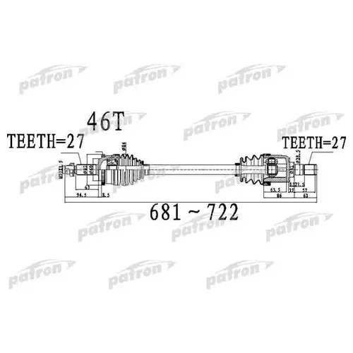     27X681X60X27 ABS:46T HYUNDAI ELANTRA [A5] 1,6 11- 1,8 6MT, I30 [A5] 12 - PDS0490