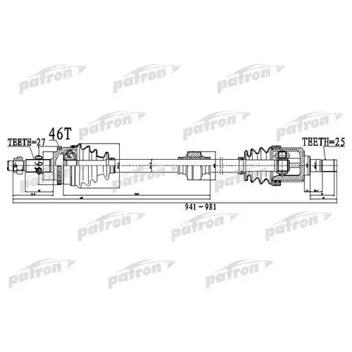     27X941X60X25 ABS:46T HYUNDAI ELANTRA [JD] 1,6 07 - I30 [JD] 08 - KIA CEED 1,6 PDS0494