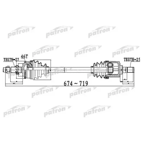     27X674X60X25 ABS:46T HYUNDAI ELANTRA [JD] 1,6 07 - I30 1,6 [JD] 08 - MT PDS0496