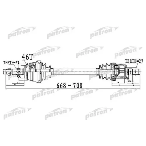     27X668X60X27 ABS:46T HYUNDAI ELANTRA [SD] 11 - I30 [A5] 12 -  PDS0498