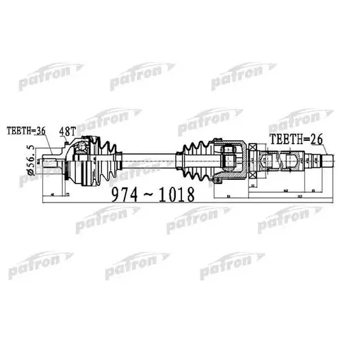     36X974X56,5X26 ABS: 48T VOLVO S60 I 2002-2009 V70 II 00-08 PDS0536