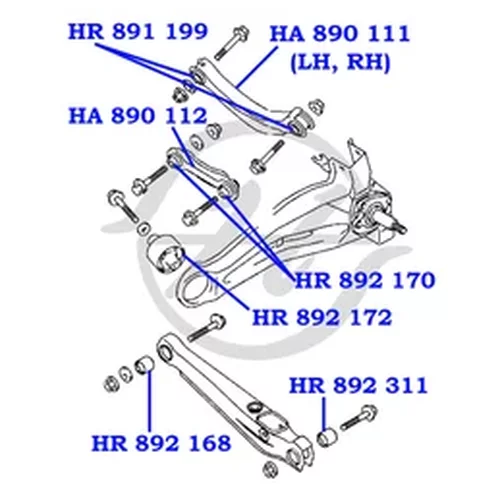   MITSUBISHI CARISMA 1996 - 2006 COLT IV (CA A) -96 LANCER VII (CB/D A) -00 LANCER VIII (CK A, CJ A, CN 9A, CP 9A) -03 PS5597L