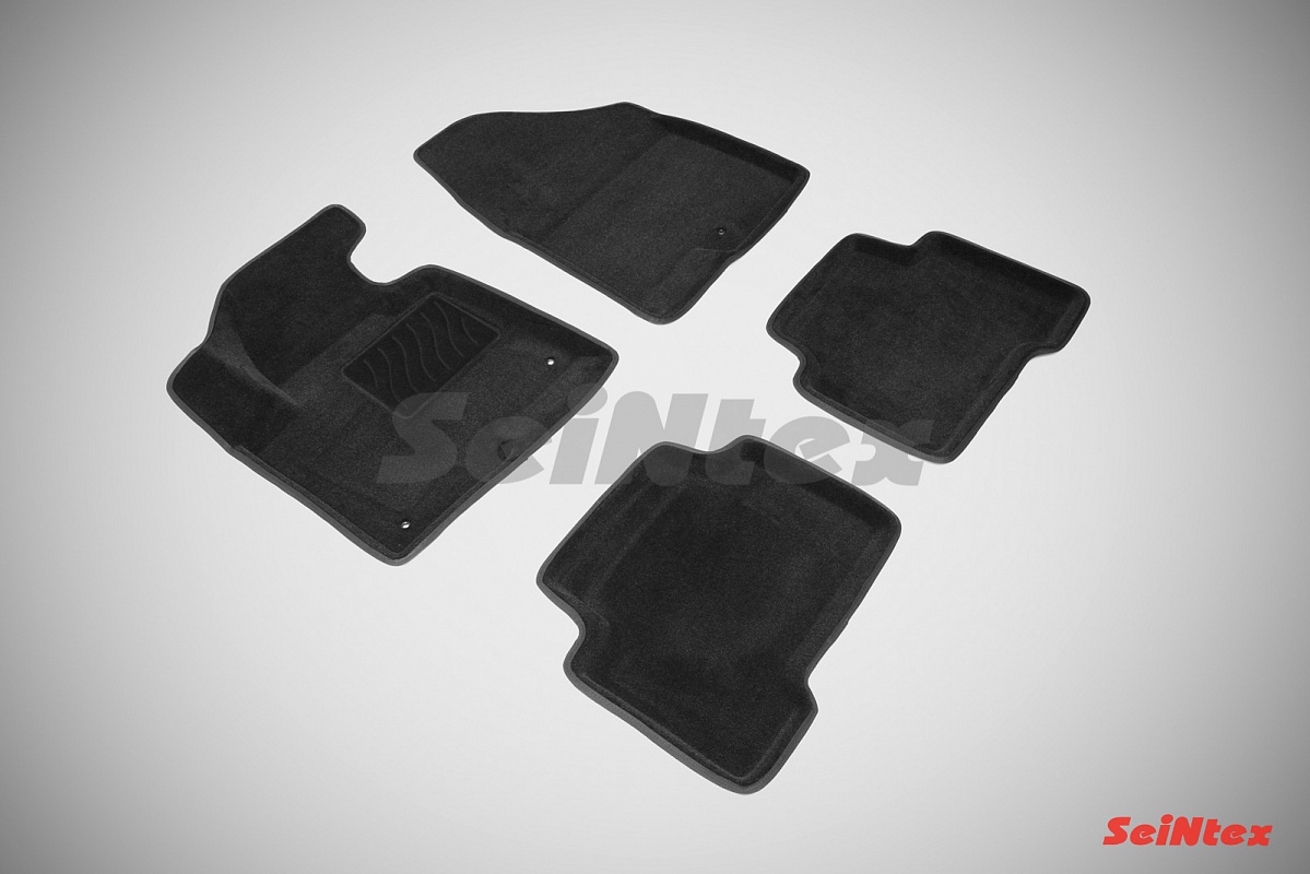 Комплект ковриков 3D HY SANTA FE III черные