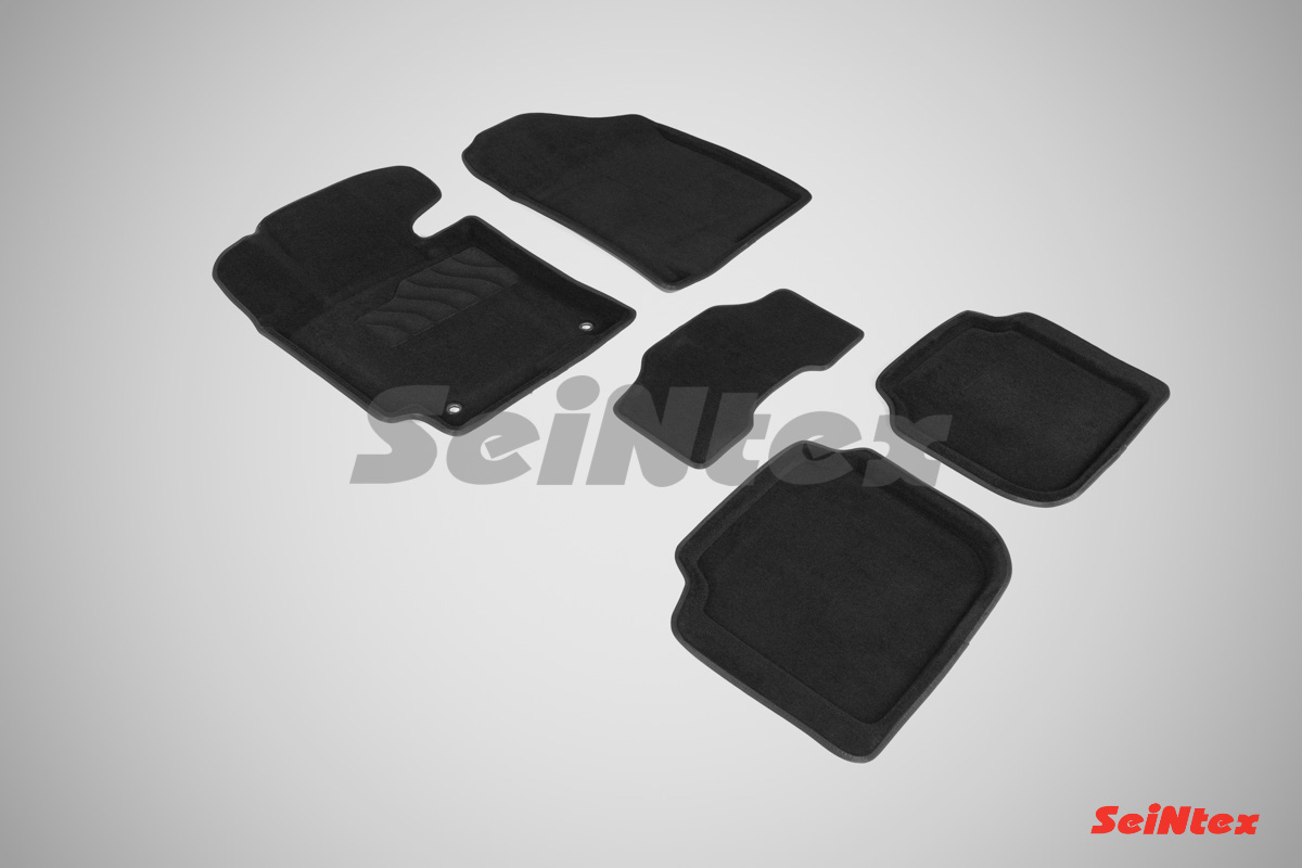 Ворсовые 3D коврики для KIA CERATO, цвет черный, год выпуска 2013-