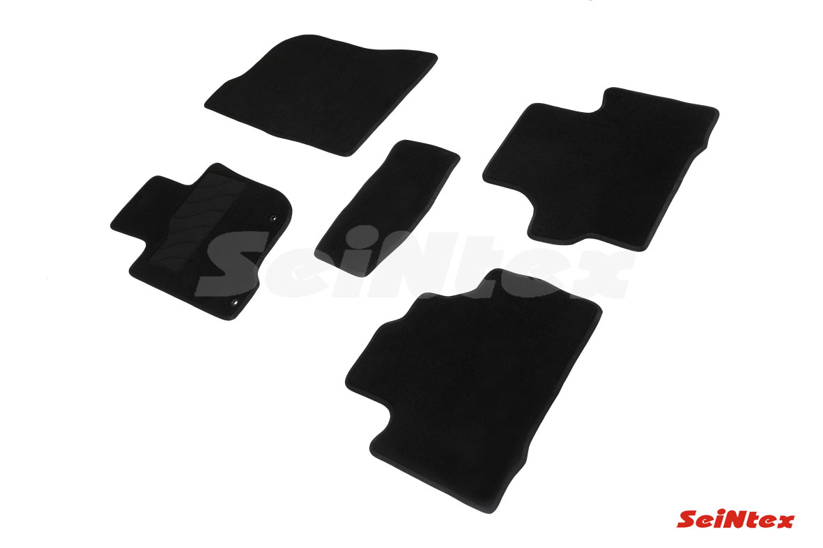 Коврики салона ворс на резине черные без перемычки сзади для Mitsubishi Pajero Sport III с 2015- г.в.