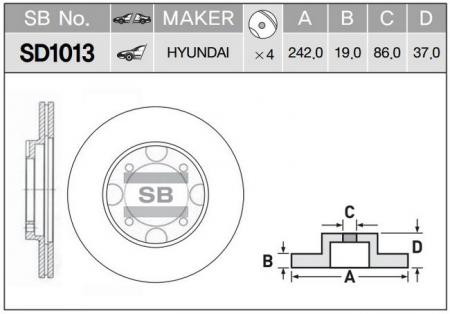   SD1013 (51712-28050, 51712-28000) SD1013 Sangsin Brake