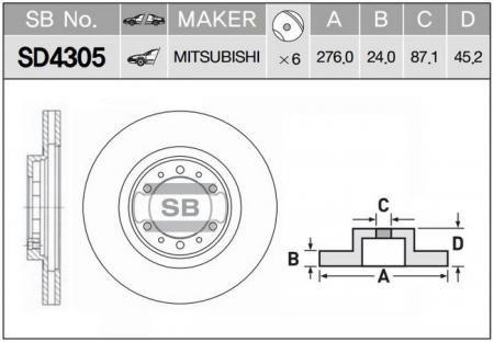   SD4305 (MB928697) SD4305 Sangsin Brake