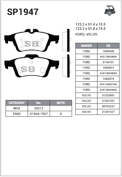    FORD FOCUS III / C-MAX II ECOBOOST 12>,VOLVO C30 06-12 SP1947