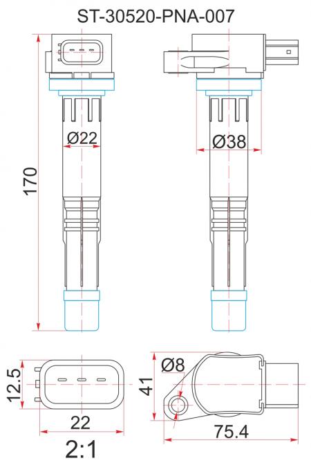   HO K20A/K24A  ACCORD CL#/CM# 03-08, CR-V RD#/RE# 02-, STREAM RN# 00- ST-30520-PNA-007