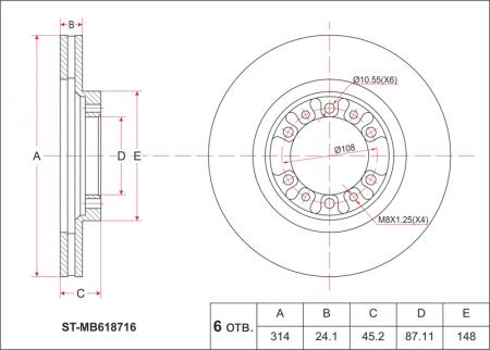    MMC PAJERO II/SPORT/CHALLENGER V2#/3#/4#, K9# 91-, DELICA TRUCK/L200 P25/K7# ST-MB618716