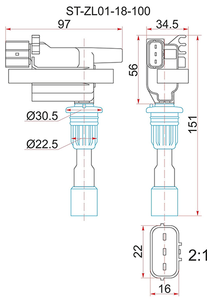   MAZDA ZL#, ZM# FAMILIA BJ5# 98- ST- ZL01-18-100 ST- ZL01-18-100