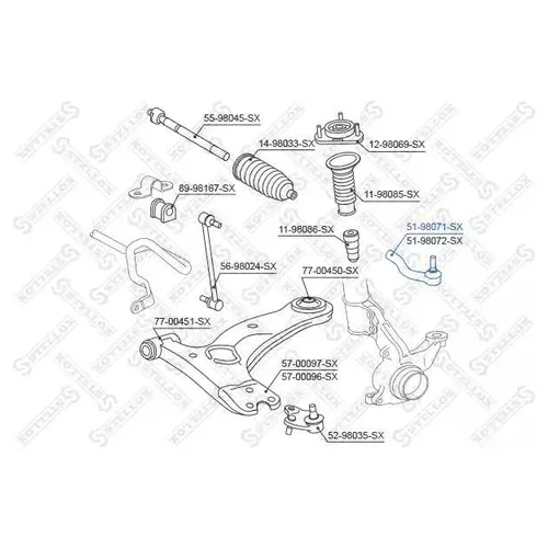    TOYOTA COROLLA VERSO CDE120 01> 51-98071-SX