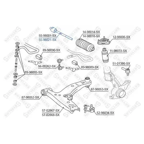  .  /  TOYOTA COROLLA AE111 / EE111 / WZE110 98-01 55-98021-SX