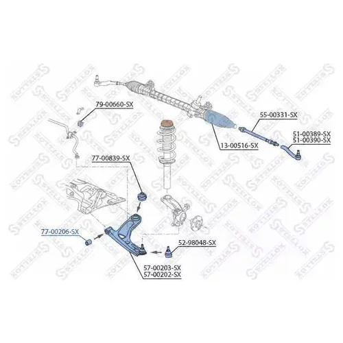 77-00206-SX   . CITROEN C1, PEUGEOT 107 06] TOYOTA AYGO 07] 7700206SX