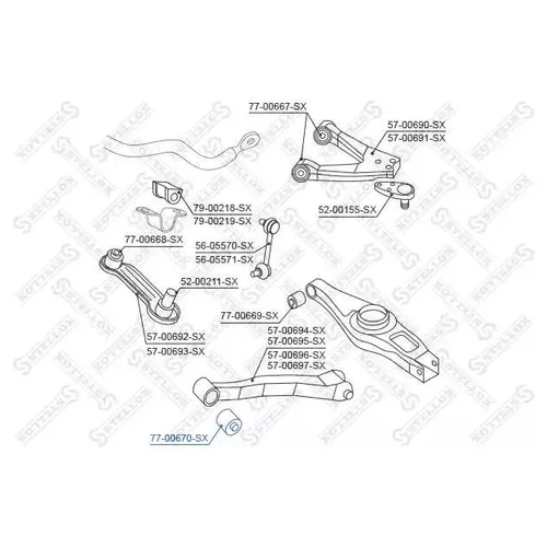   .  MITSUBISHI PAJERO III / MONTERO V65W / V75W 00-06 77-00670-SX