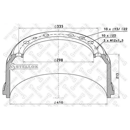 .  410X160/167 H=213 D=298/335 N10X23 OMN MAN SL/NG/NLSG 8500013SX