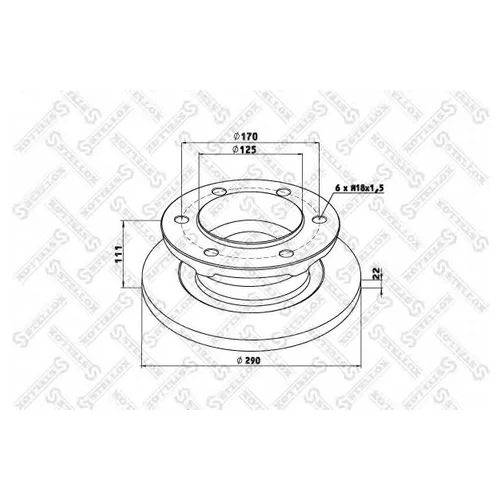    290/95X22/111 6NM18X1.5+6NX12.5 IVECO DAILY 35-10/45-12 85-00700-SX