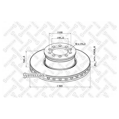    33591.5X34102.5 10N-120-M14 MB ATEGO 712-1528 85-00726-SX