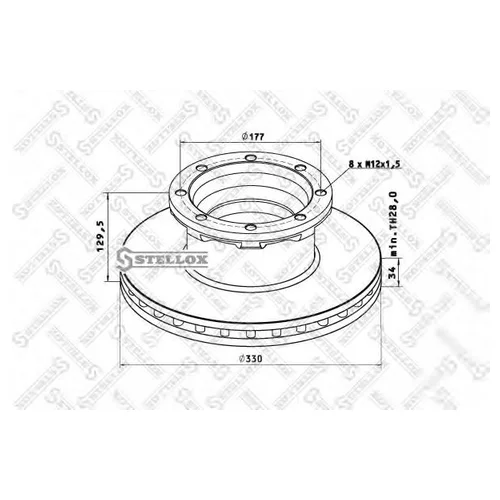    330X34X130MM MAN L2000/MB 8500801SX