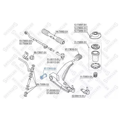   . DAEWOO LANOS 97> 87-73011-SX