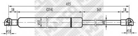 GASFEDER, KOFFER-/LADERAUM 91000