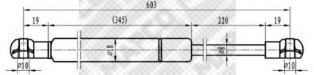 GASFEDER, KOFFER-/LADERAUM 91009