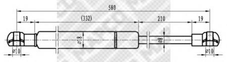 GASFEDER, KOFFER-/LADERAUM 91303