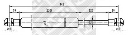 GASFEDER, KOFFER-/LADERAUM 91304